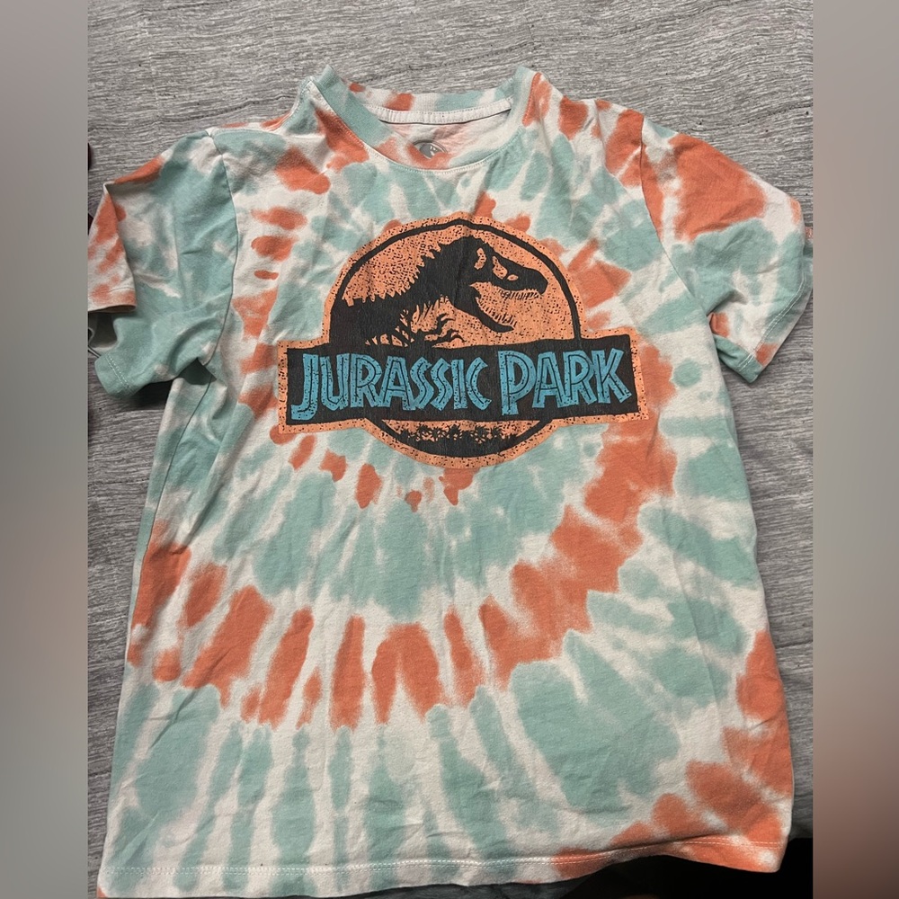 Jurassic Park T-Shirt Boys Tie Dye Size L